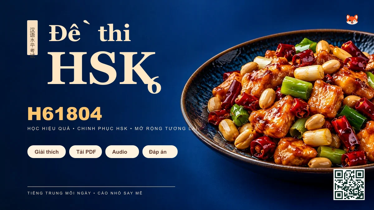 Đề thi HSK 6 mã H61804 PDF có đáp án & Audio (Mới nhất) - FoxHSK
