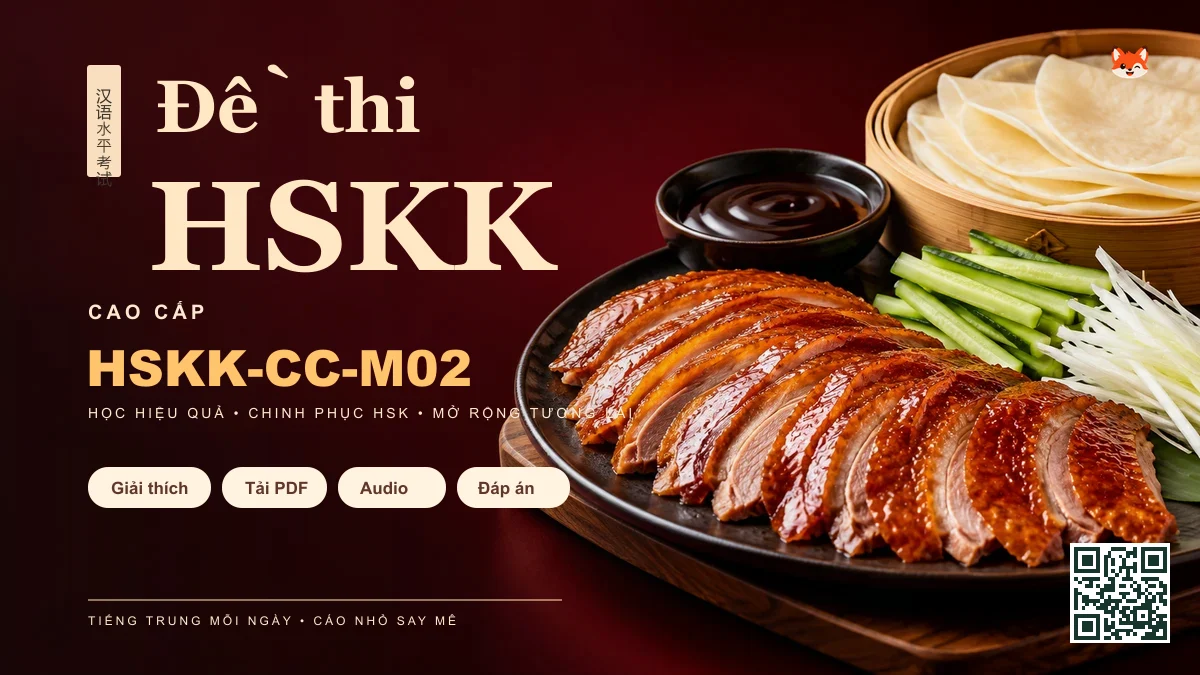Đề thi Khẩu Ngữ HSKK mã HSKK-CC-M02 PDF có đáp án & Audio (Mới nhất) - FoxHSK