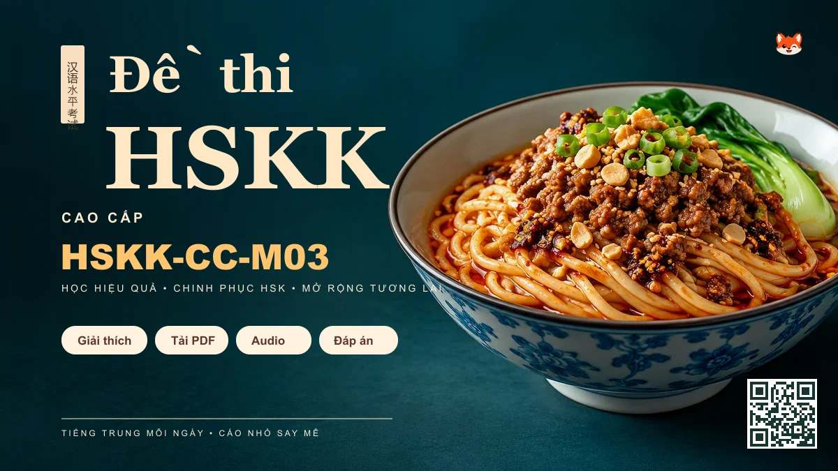Đề thi Khẩu Ngữ HSKK mã HSKK-CC-M03 PDF có đáp án & Audio (Mới nhất) - FoxHSK