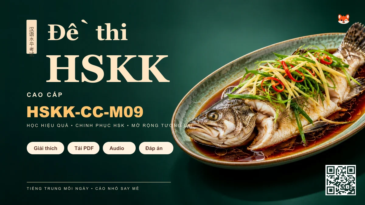 Đề thi Khẩu Ngữ HSKK mã HSKK-CC-M09 PDF có đáp án & Audio (Mới nhất) - FoxHSK