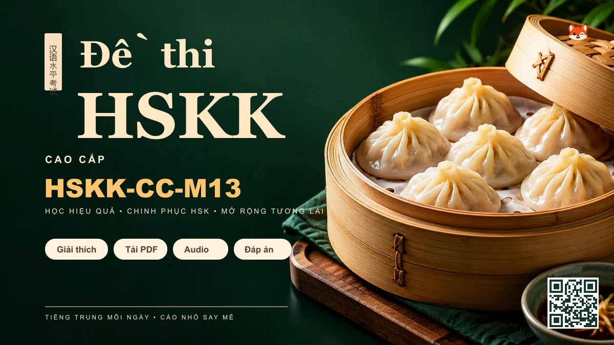 Đề thi Khẩu Ngữ HSKK mã HSKK-CC-M13 PDF có đáp án & Audio (Mới nhất) - FoxHSK