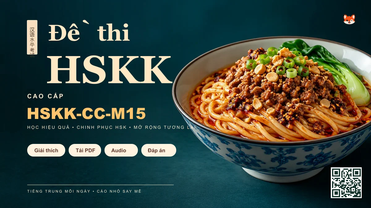 Đề thi Khẩu Ngữ HSKK mã HSKK-CC-M15 PDF có đáp án & Audio (Mới nhất) - FoxHSK