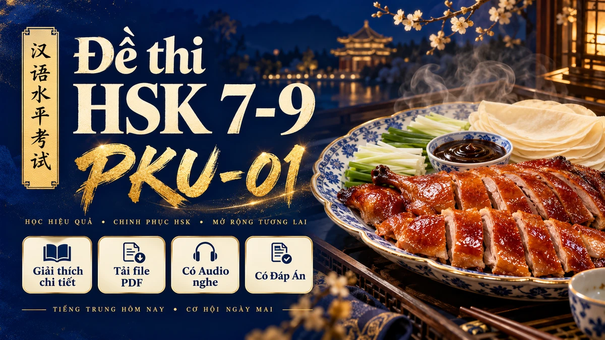 Đề thi HSK 7-9 mã PKU-01 có PDF, đáp án & audio (Sách Bắc Đại (PKU) đề 1) - FoxHSK