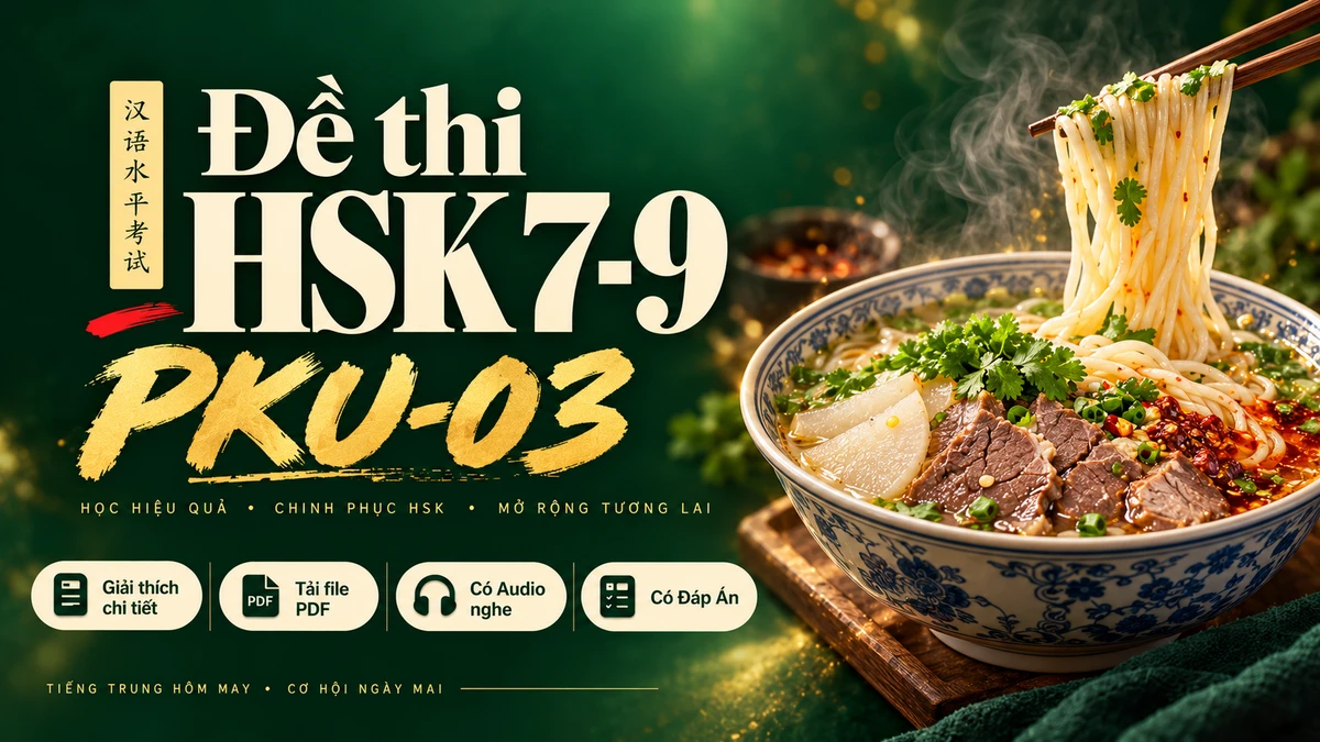 Đề thi HSK 7-9 mã PKU-03 có PDF, đáp án & audio (Sách Bắc Đại (PKU) đề 3) - FoxHSK