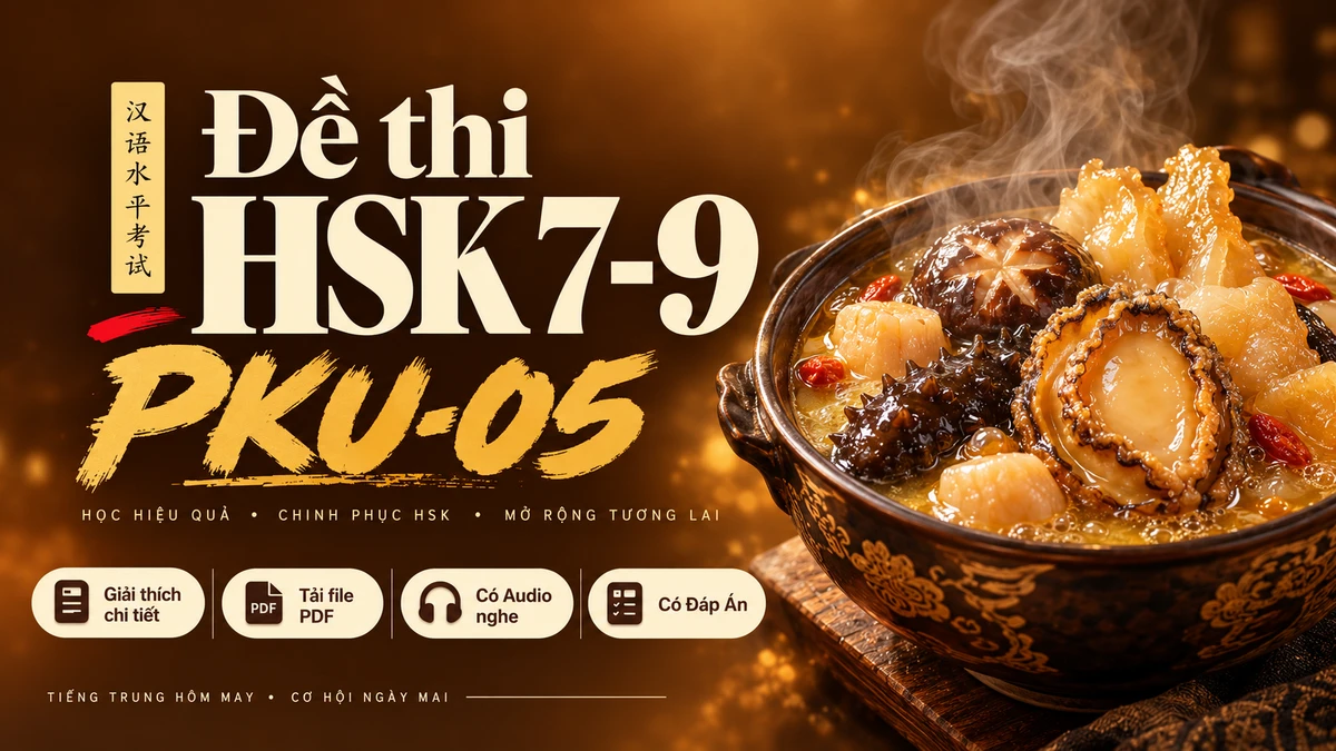Đề thi HSK 7-9 mã PKU-05 có PDF, đáp án & audio (Sách Bắc Đại (PKU) đề 5) - FoxHSK