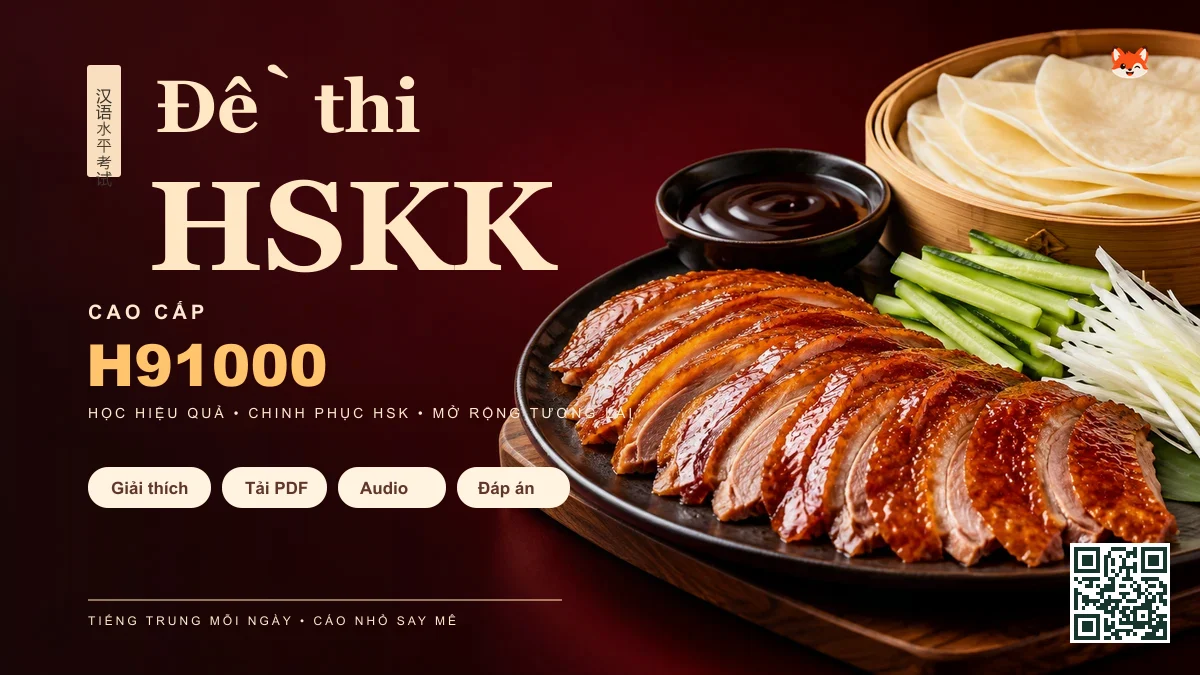 Đề Thi Mẫu Khẩu Ngữ HSKK Cao Cấp Chính Thức — Mã Đề H91000 - FoxHSK