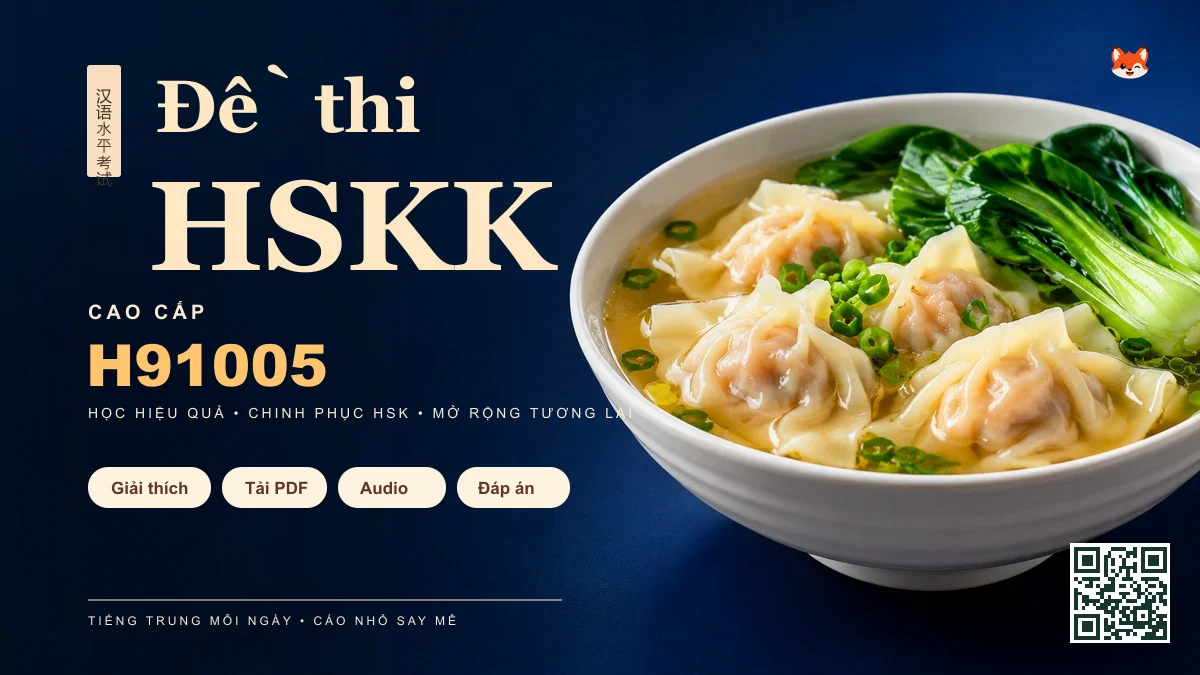 Đề Thi Khẩu Ngữ HSKK Cao Cấp Chính Thức — Mã Đề H91005 - FoxHSK