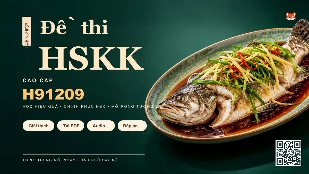 Đề Thi Khẩu Ngữ HSKK Cao Cấp Chính Thức — Mã Đề H91209 - FoxHSK