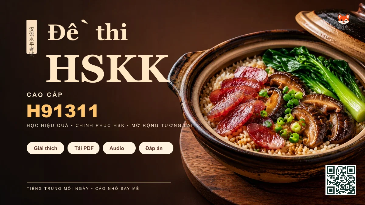 Đề Thi Khẩu Ngữ HSKK Cao Cấp Chính Thức — Mã Đề H91311 - FoxHSK