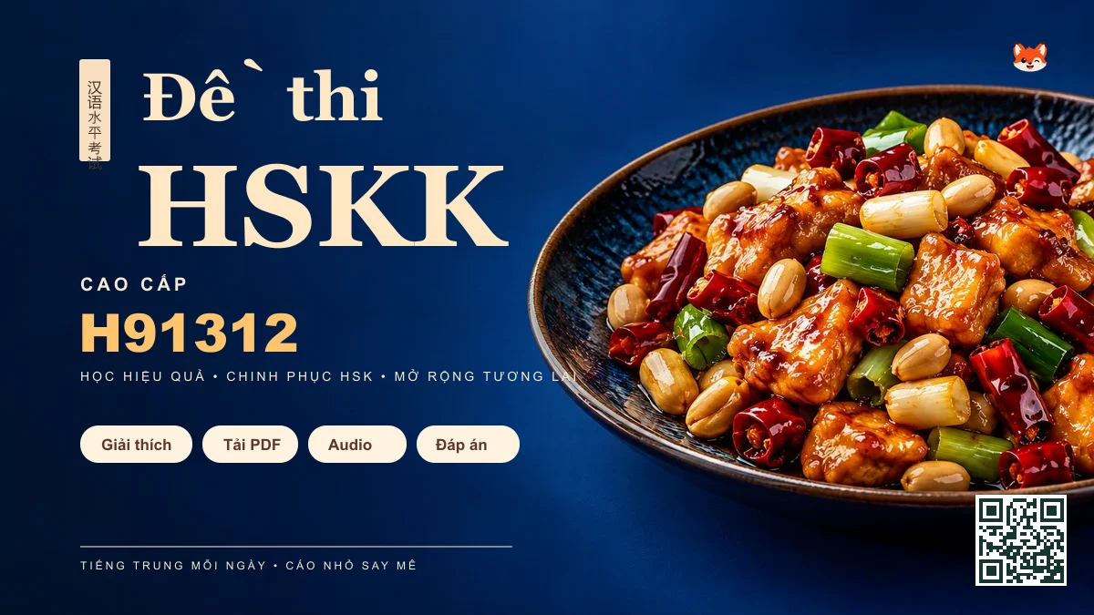 Đề Thi Khẩu Ngữ HSKK Cao Cấp Chính Thức — Mã Đề H91312 - FoxHSK