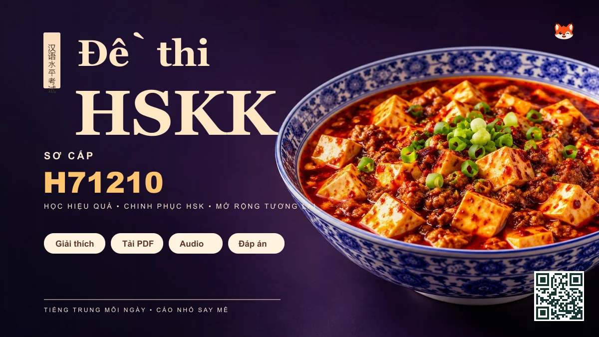 Đề Thi Khẩu Ngữ HSKK Sơ Cấp Chính Thức — Mã Đề H71210 - FoxHSK
