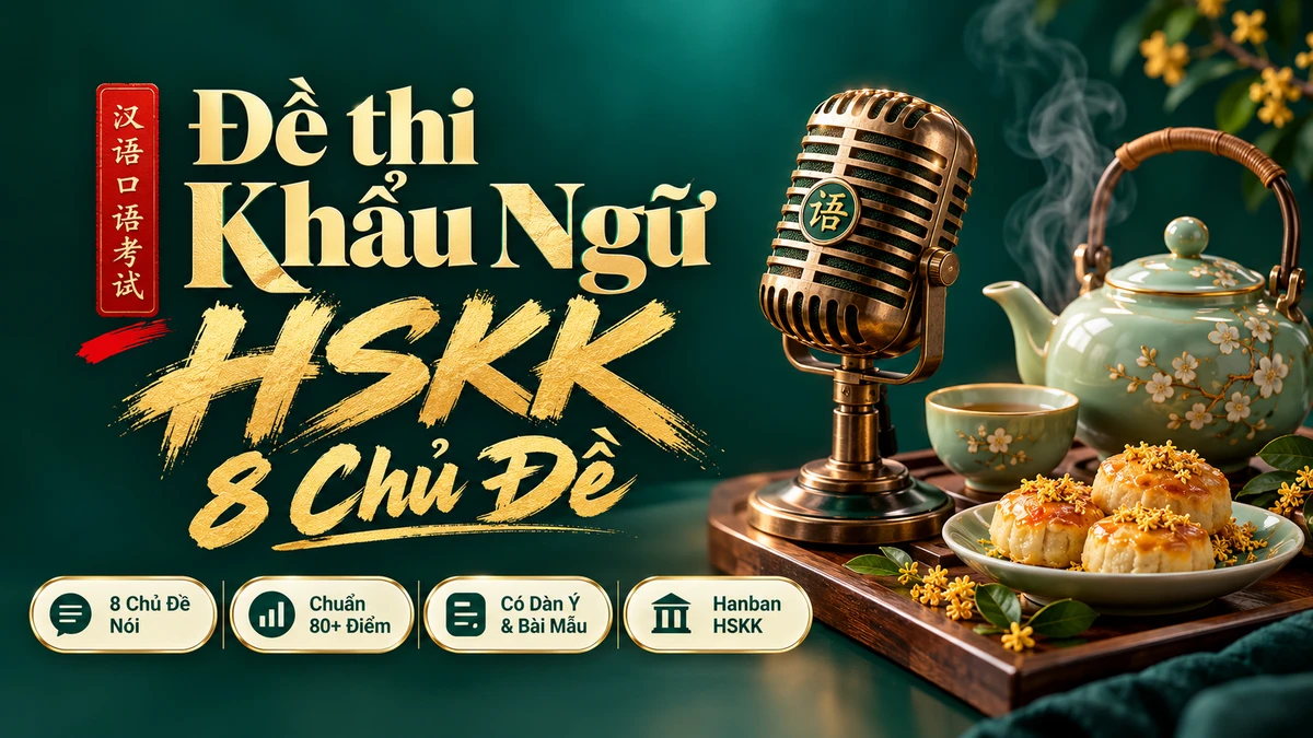 Chuyên Đề Luyện Thi Khẩu Ngữ HSKK Trung Cấp: 8 Chủ Đề Thực Chiến (80+ Điểm) - FoxHSK