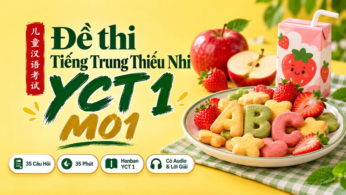 Đề Thi Tiếng Trung Thiếu Nhi YCT 1 Mã Đề M01 - FoxHSK