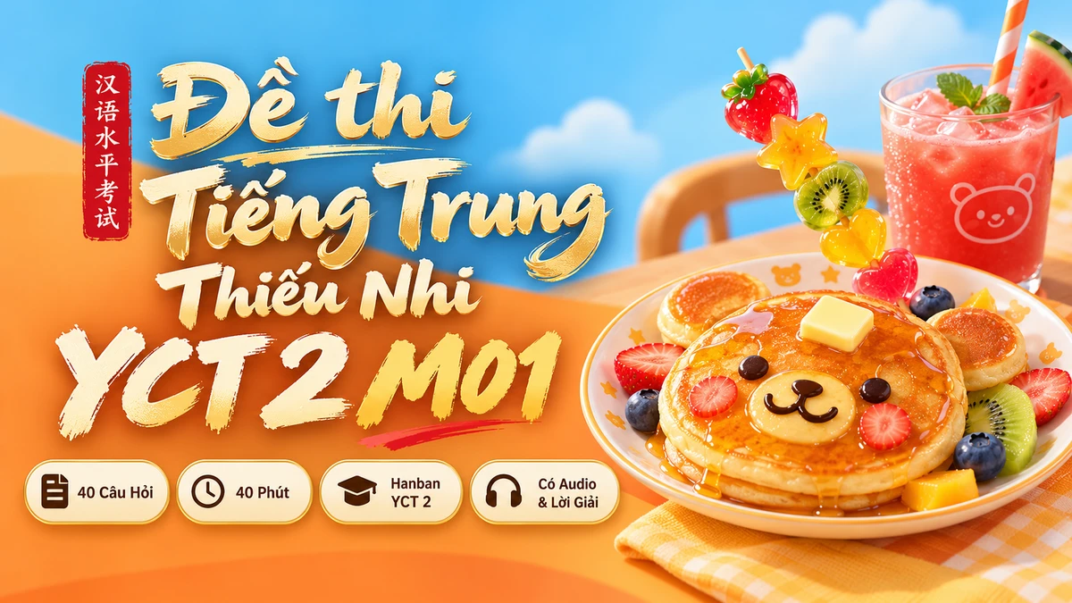 Đề Thi Khẩu Ngữ Thiếu Nhi YCTK Trung Cấp — Mã Đề 01 (Hanban) - FoxHSK
