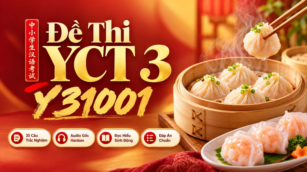 Đề Thi Tiếng Trung Thiếu Nhi YCT 3 — Mã Đề Y30901 (Hanban) - FoxHSK