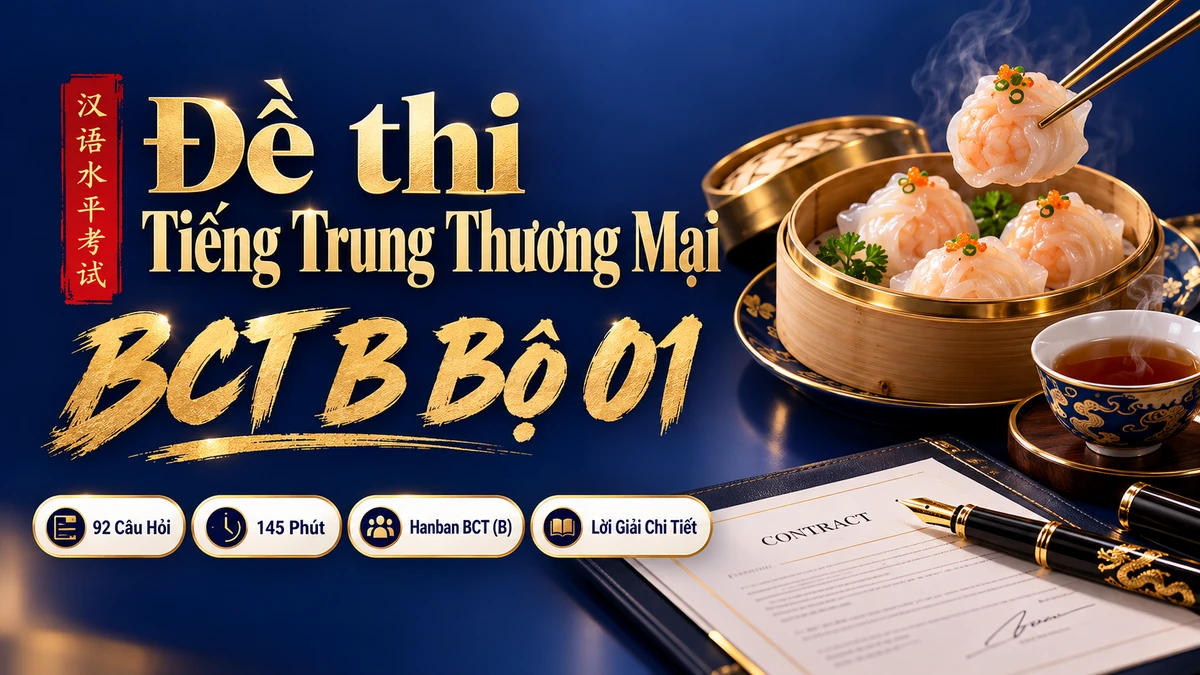 Đề Thi Tiếng Trung Thương Mại BCT B Mã Đề 01 (Cao Cấp) - FoxHSK