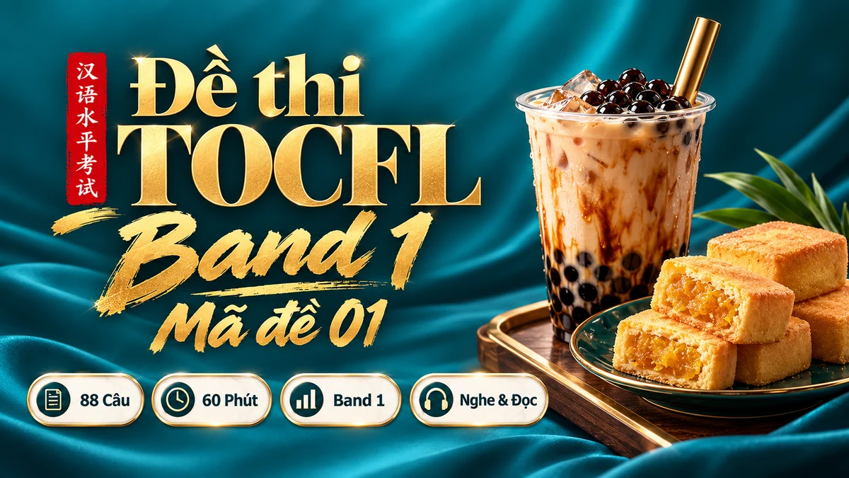 Đề Thi Năng Lực Hoa Ngữ TOCFL Band A Mã Đề 01 (Cấp Độ 1 & 2) - FoxHSK