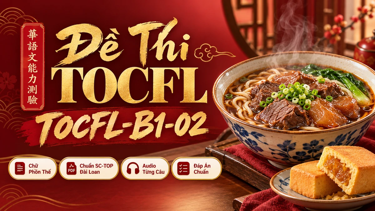 Đề Thi Năng Lực Hoa Ngữ TOCFL Band A Mã Đề 02 (Cấp 1 & 2 - 入門基礎級) - FoxHSK