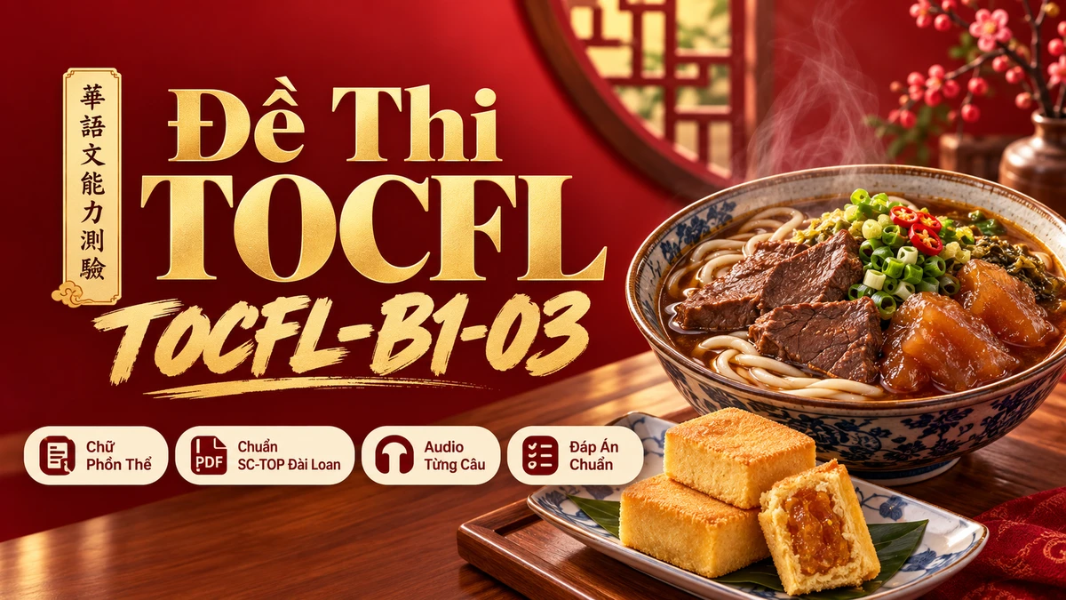 Đề Thi Năng Lực Hoa Ngữ TOCFL Band A Mã Đề 03 (Cấp 1 & 2 - 入門基礎級) - FoxHSK