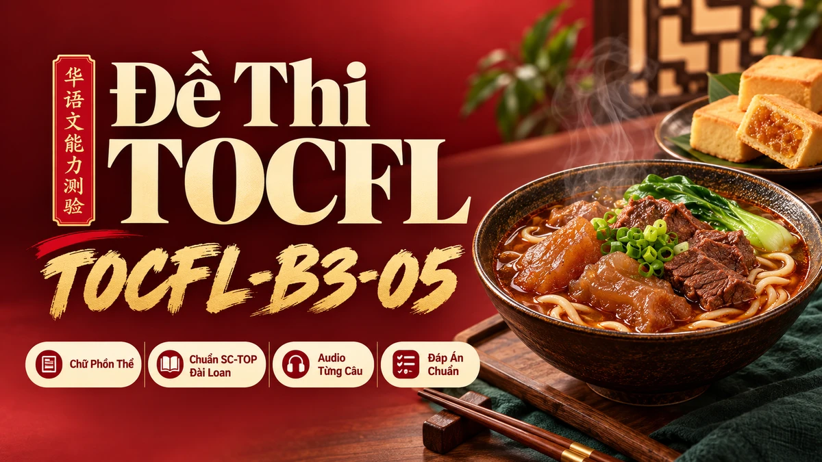 Đề Thi Năng Lực Hoa Ngữ TOCFL Band C Mã Đề 05 (Cấp 5 & 6 - 流利精通級) - FoxHSK