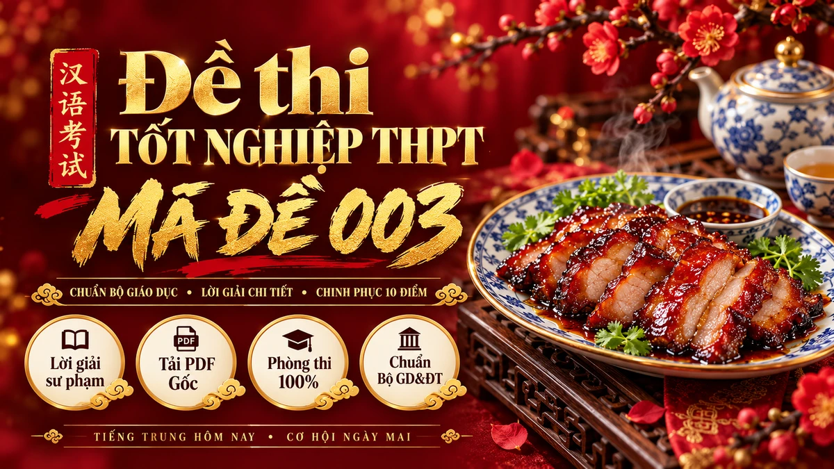 Đề Thi Tốt Nghiệp THPT Tiếng Trung Chuẩn Hóa Mã Đề 003 (Có Đáp Án & Phòng Thi Thử 100 Điểm) - FoxHSK