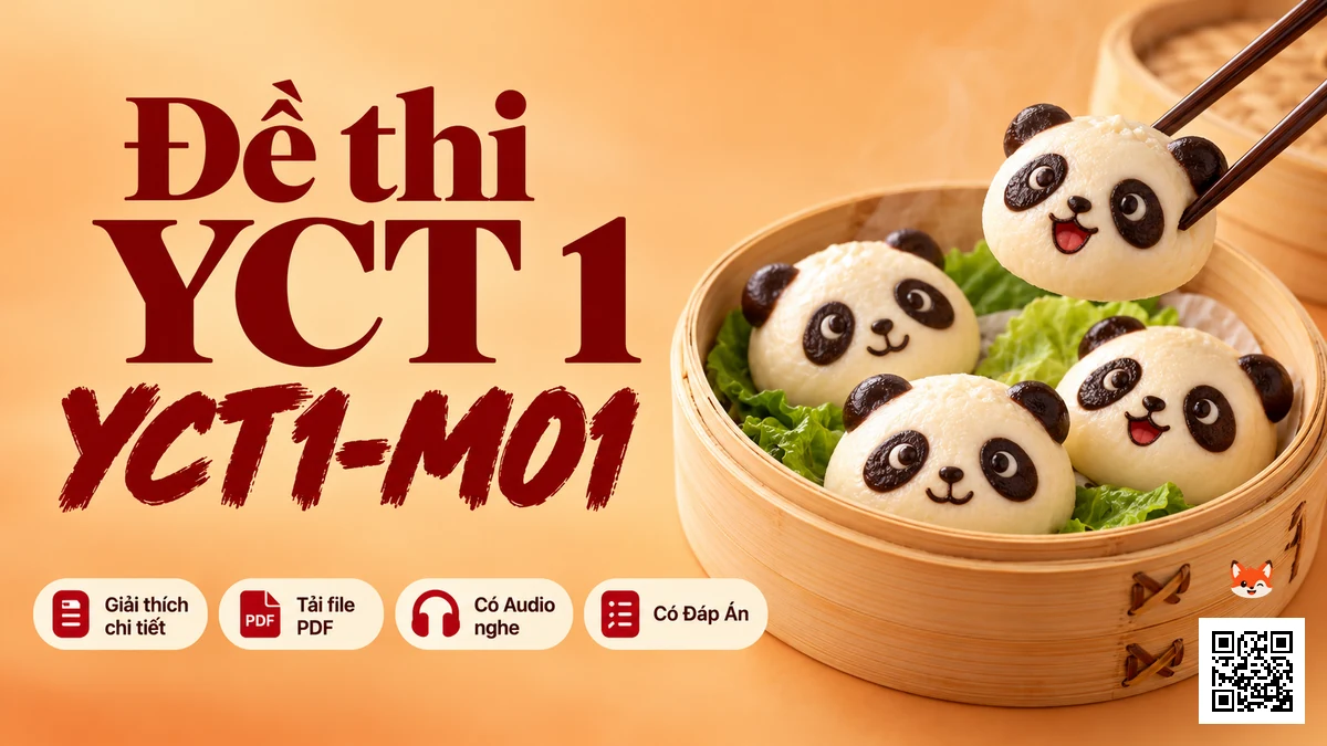 Đề Thi YCT Cấp 1 Mã Đề YCT1-M01 Kèm Tranh Minh Họa, Audio & Đáp Án - FoxHSK