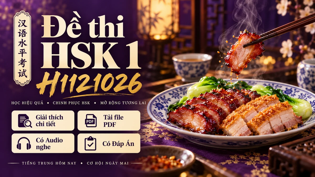 Đề Thi Thật Hoa Ngữ Quốc Tế YCT Cấp 3 Chính Thức (Mã Đề Y31316) (Full Audio MP3 + PDF + Đáp Án Chi Tiết) - FoxHSK