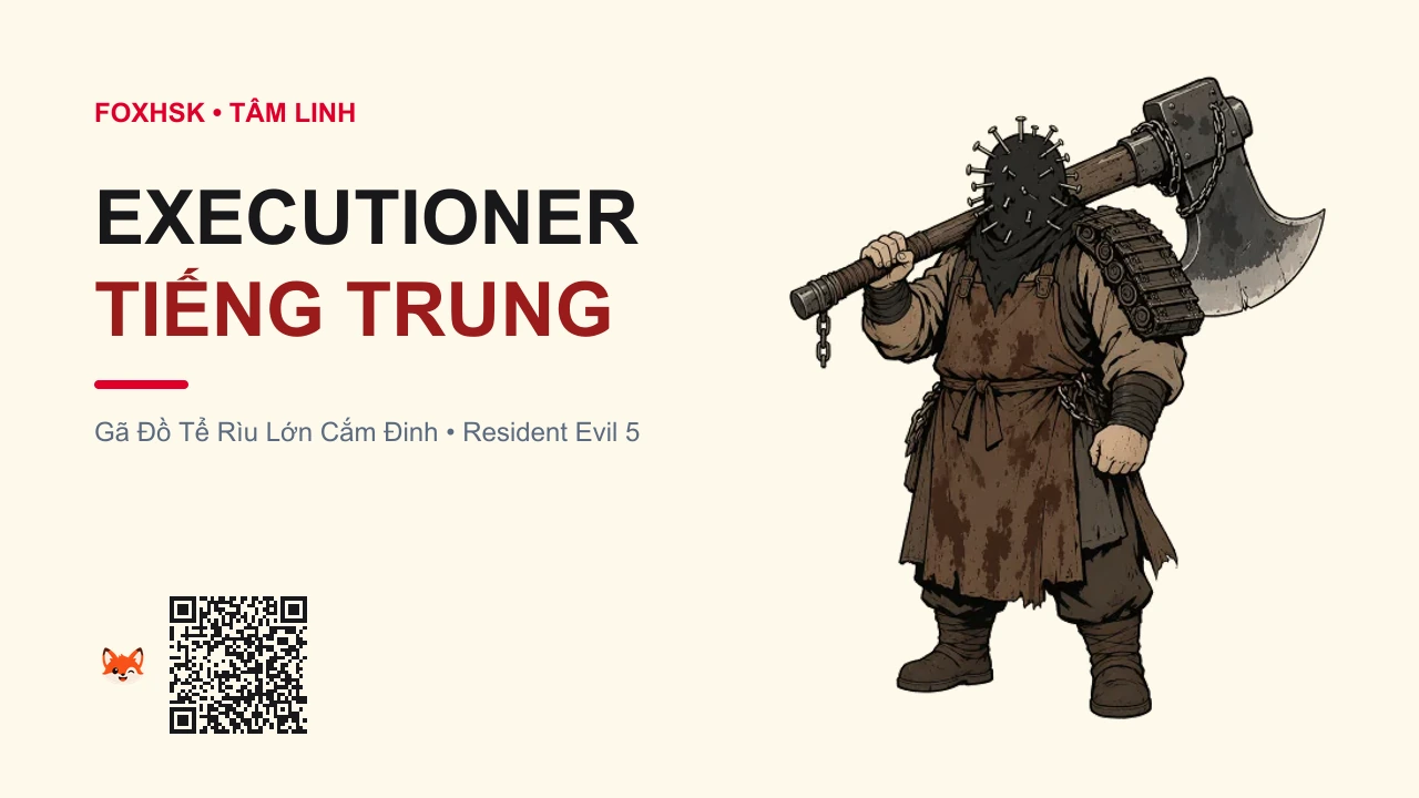 Gã Đồ Tể Rìu Lớn Executioner Majini Tiếng Trung Là Gì? (处刑斧手 - chǔxíng fǔshǒu) • Nguồn Gốc Game Resident Evil 5, Dấu Ấn Pop Culture & Phương Pháp Hóa Giải - FoxHSK