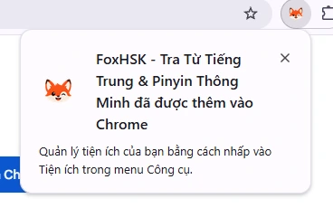 Bước 3.1: Thông báo đã thêm tiện ích vào Chrome