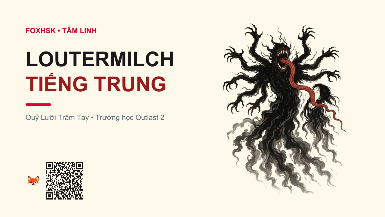 Quỷ Lưỡi Trăm Tay (Inner Demon Loutermilch) Tiếng Trung Là Gì? (恶魔邪灵 - èmó xiélíng) • Nguồn Gốc Game Outlast 2 (Ảo ảnh, Dấu Ấn Pop Culture & Phương Pháp Hóa Giải - FoxHSK
