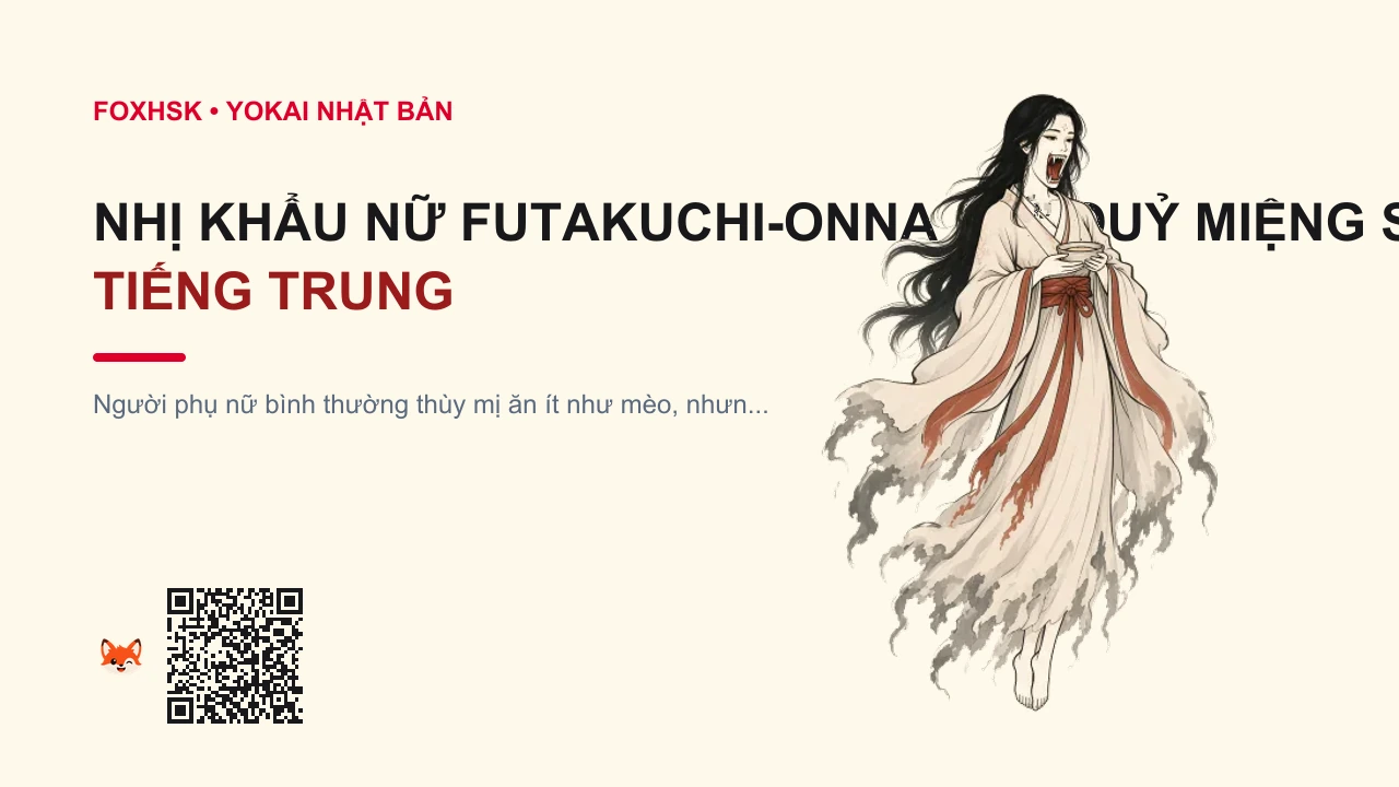 Nhị Khẩu Nữ Futakuchi-onna (Nữ Quỷ Miệng Sau Gáy) Tiếng Trung Là Gì? (二口女 - èrkǒunǚ) • Nguồn Gốc Truyện cổ tích tỉnh, Dấu Ấn Pop Culture & Phương Pháp Hóa Giải - FoxHSK