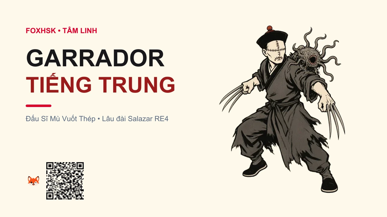 Đấu Sĩ Mù Vuốt Thép Garrador Tiếng Trung Là Gì? (盲眼钢爪怪 - mángyǎn gāngzhuǎguài) • Nguồn Gốc Game Resident Evil 4, Dấu Ấn Pop Culture & Phương Pháp Hóa Giải - FoxHSK