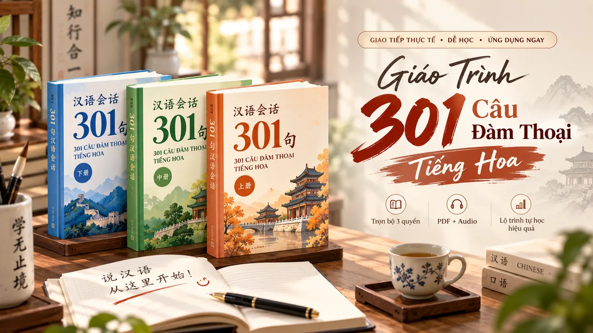 Giáo Trình 301 Câu Đàm Thoại Tiếng Hoa: Tải Sách PDF, Audio MP3 & Lộ Trình Tự Học A-Z | FoxHSK - FoxHSK