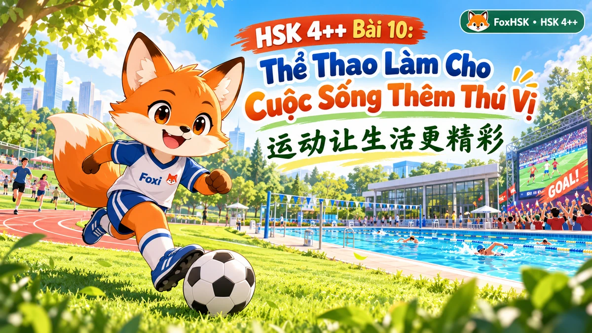 Giáo Trình HSK 4++ Bài 10: Thể Thao Làm Cho Cuộc Sống Thêm Thú Vị (运动让生活更精彩!) — Đại Ôn Tập 13 Chủ Điểm Ngữ Pháp HSK - FoxHSK