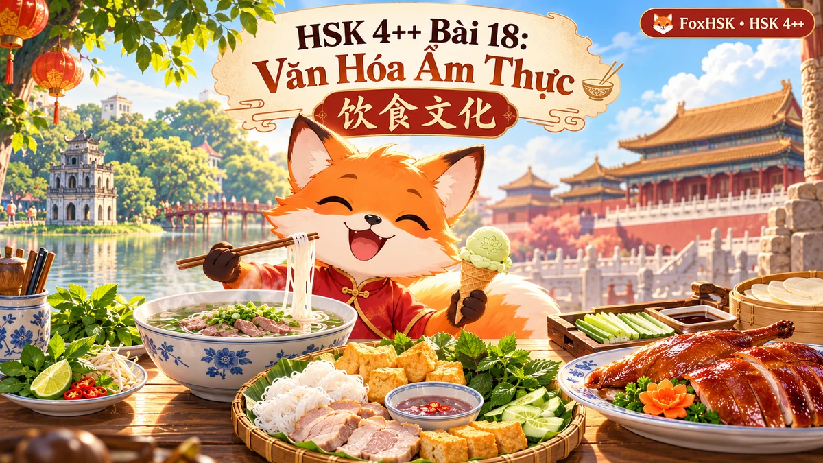 Giáo Trình HSK 4++ Bài 18: Văn Hóa Ẩm Thực (饮食文化) — Cấu Trúc Nhấn Mạnh Phủ Định & Câu Phản Vấn 难道 - FoxHSK