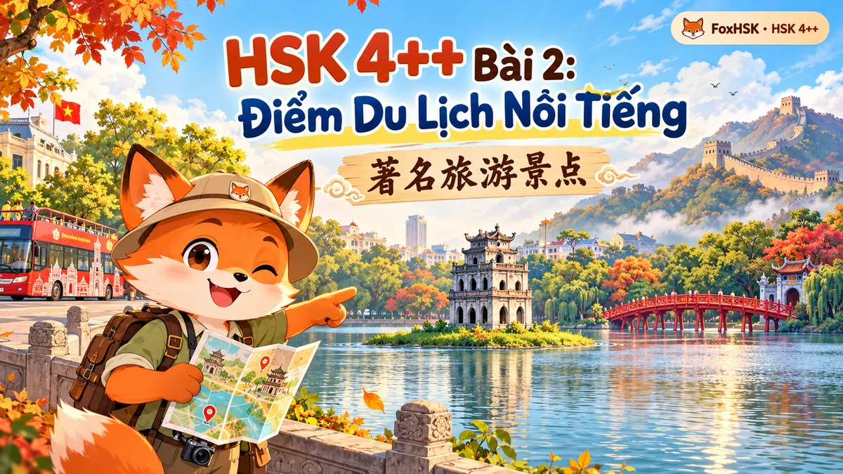 Giáo Trình HSK 4++ Bài 2: Điểm Du Lịch Nổi Tiếng (著名旅游景点) — Thuyết Minh Danh Lam Thắng Cảnh - FoxHSK