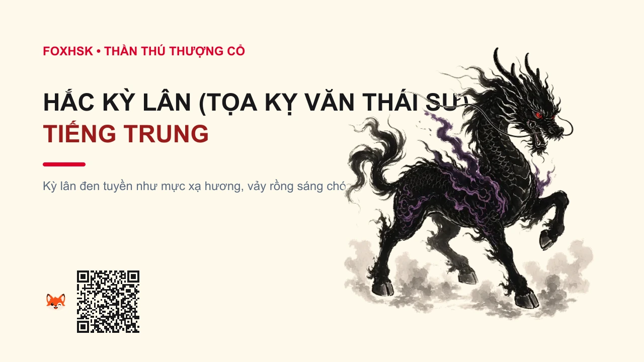 Hắc Kỳ Lân (Tọa Kỵ Văn Thái Sư) Tiếng Trung Là Gì? (黑麒麟 - hēiqílín) • Nguồn Gốc Phong Thần Diễn Nghĩa,, Dấu Ấn Pop Culture & Phương Pháp Hóa Giải - FoxHSK