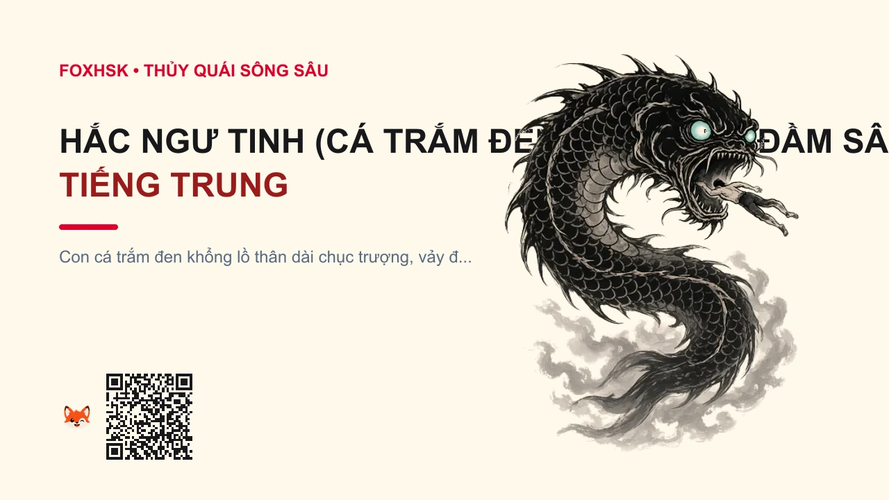 Hắc Ngư Tinh (Cá Trắm Đen Khổng Lồ Đầm Sâu) Tiếng Trung Là Gì? (黑鱼精 - hēiyújīng) • Nguồn Gốc Chuyện kể dân gian vùng, Dấu Ấn Pop Culture & Phương Pháp Hóa Giải - FoxHSK