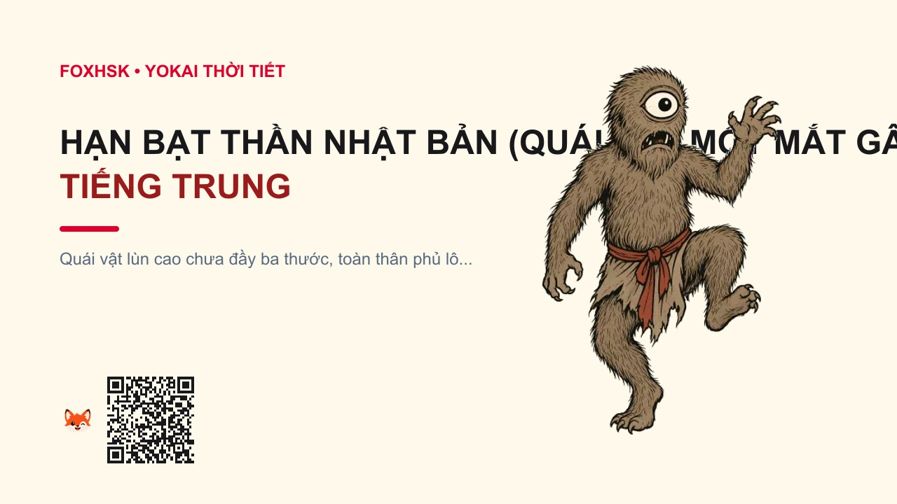 Hạn Bạt Thần Nhật Bản (Quái Vật Một Mắt Gây Hạn Hán) Tiếng Trung Là Gì? (日照神 - rìzhàoshén) • Nguồn Gốc Wakan Sansai Zue, Vùng, Dấu Ấn Pop Culture & Phương Pháp Hóa Giải - FoxHSK