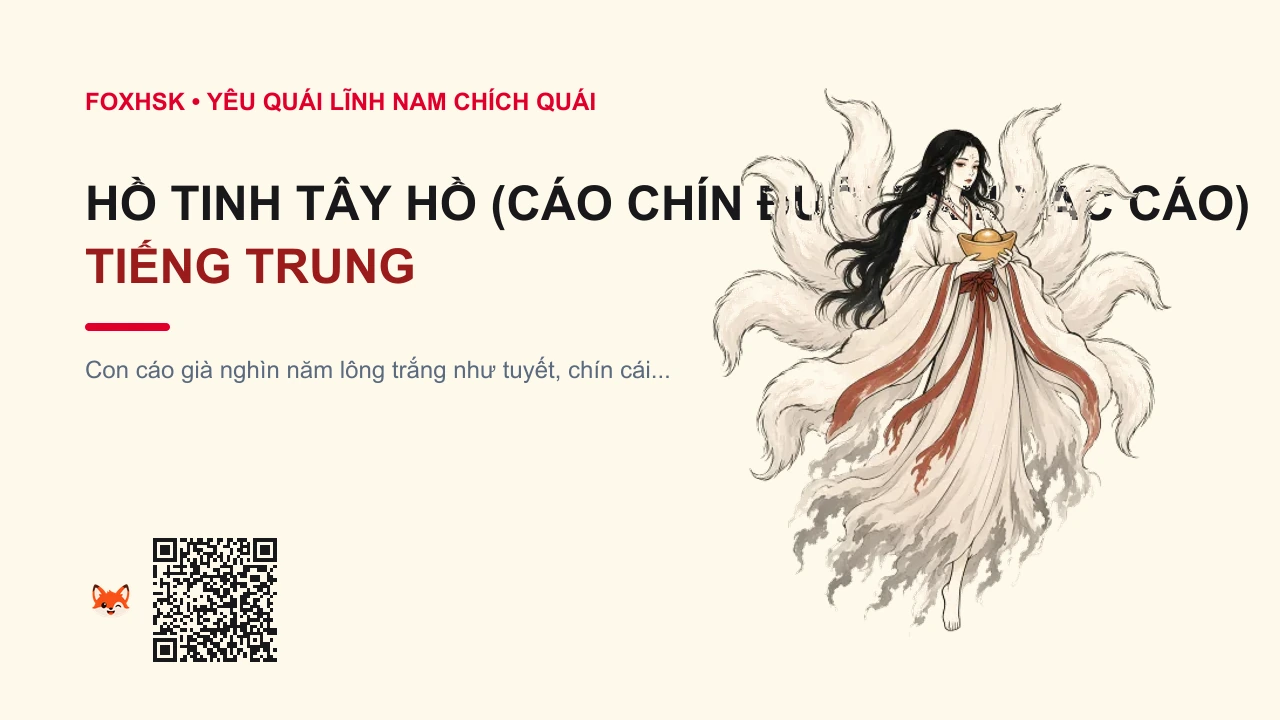 Hồ Tinh Tây Hồ (Cáo Chín Đuôi Đầm Xác Cáo) Tiếng Trung Là Gì? (西湖九尾狐 - xīhú jiǔwěihú) • Nguồn Gốc Lĩnh Nam Chích Quái,, Dấu Ấn Pop Culture & Phương Pháp Hóa Giải - FoxHSK