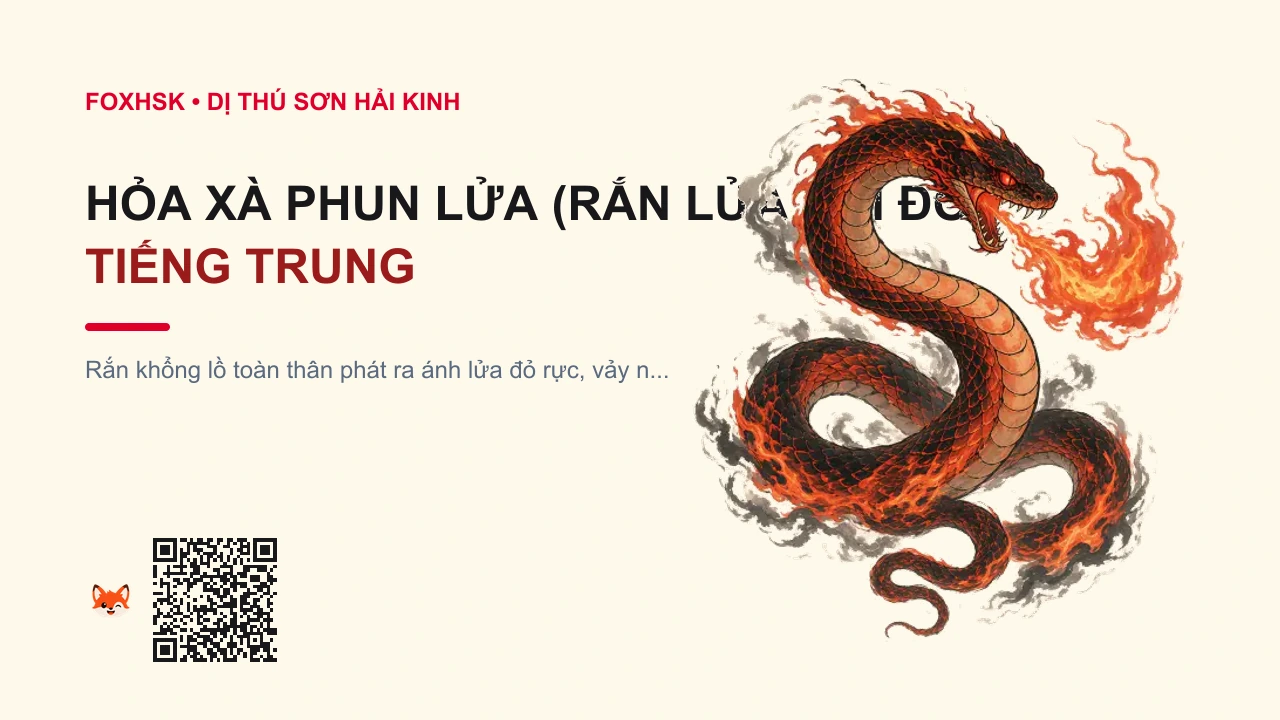 Hỏa Xà Phun Lửa (Rắn Lửa Núi Đỏ) Tiếng Trung Là Gì? (火蛇 - huǒshé) • Nguồn Gốc Sơn Hải Kinh, Núi Viêm, Dấu Ấn Pop Culture & Phương Pháp Hóa Giải - FoxHSK