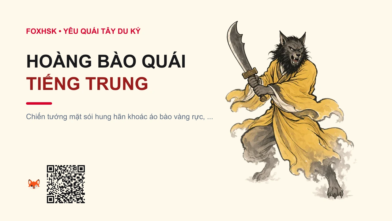 Hoàng Bào Quái Tiếng Trung Là Gì? (黄袍怪 - huángpáoguài) • Nguồn Gốc Tây Du Ký, Động Ba, Dấu Ấn Pop Culture & Phương Pháp Hóa Giải - FoxHSK