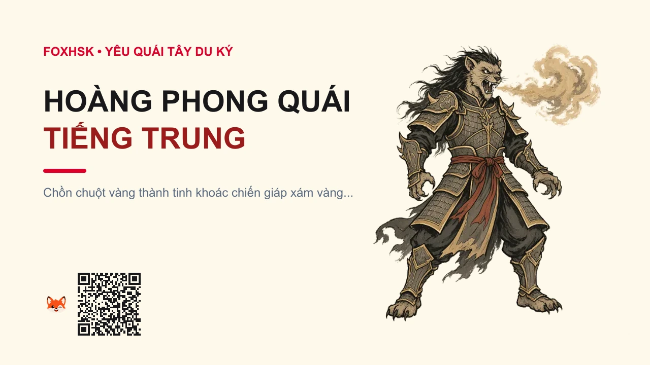 Hoàng Phong Quái Tiếng Trung Là Gì? (黄风怪 - huángfēngguài) • Nguồn Gốc Tây Du Ký, Động Hoàng, Dấu Ấn Pop Culture & Phương Pháp Hóa Giải - FoxHSK