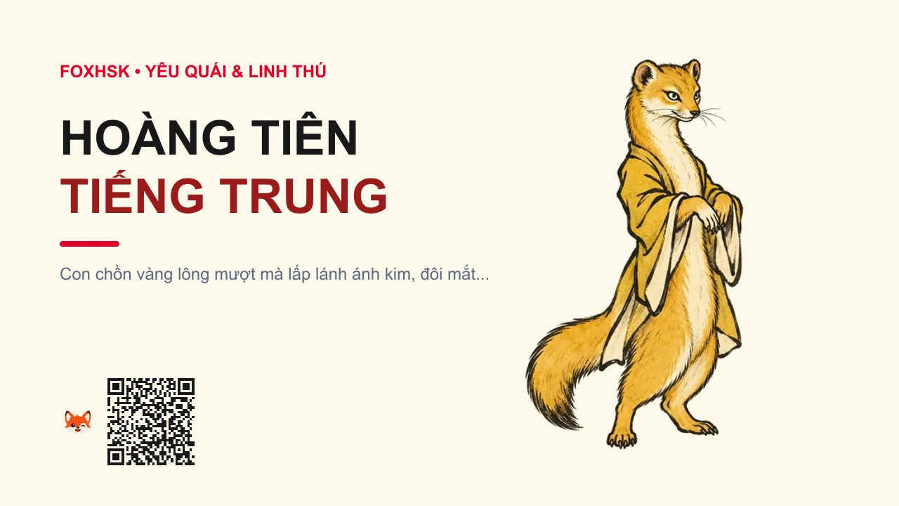 Hoàng Tiên Tiếng Trung Là Gì? (黄仙 - huángxiān) • Nguồn Gốc Tín ngưỡng dân gian Đông, Dấu Ấn Pop Culture & Phương Pháp Hóa Giải - FoxHSK