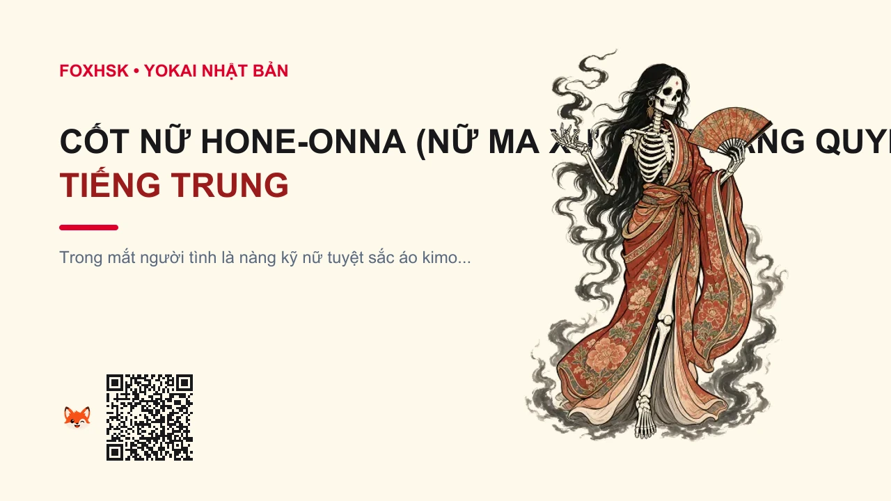 Cốt Nữ Hone-onna (Nữ Ma Xương Trắng Quyến Rũ) Tiếng Trung Là Gì? (骨女 - gǔnǚ) • Nguồn Gốc Otogi Boko Asai Ryoi,, Dấu Ấn Pop Culture & Phương Pháp Hóa Giải - FoxHSK