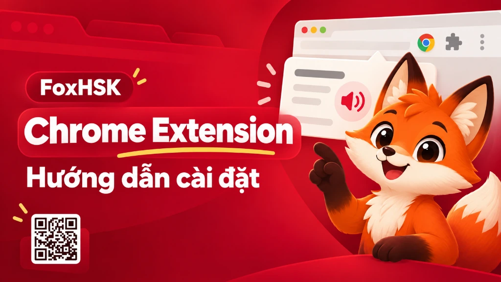 Hướng Dẫn Cài Đặt & Sử Dụng Tiện Ích FoxHSK - Tra Từ Tiếng Trung & Pinyin 1 Chạm Trên Mọi Website | FoxHSK