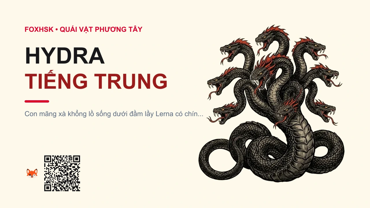 Hydra Tiếng Trung Là Gì? (九头蛇 - jiǔtóushé) • Nguồn Gốc Thần thoại Hy Lạp cổ, Dấu Ấn Pop Culture & Phương Pháp Hóa Giải - FoxHSK
