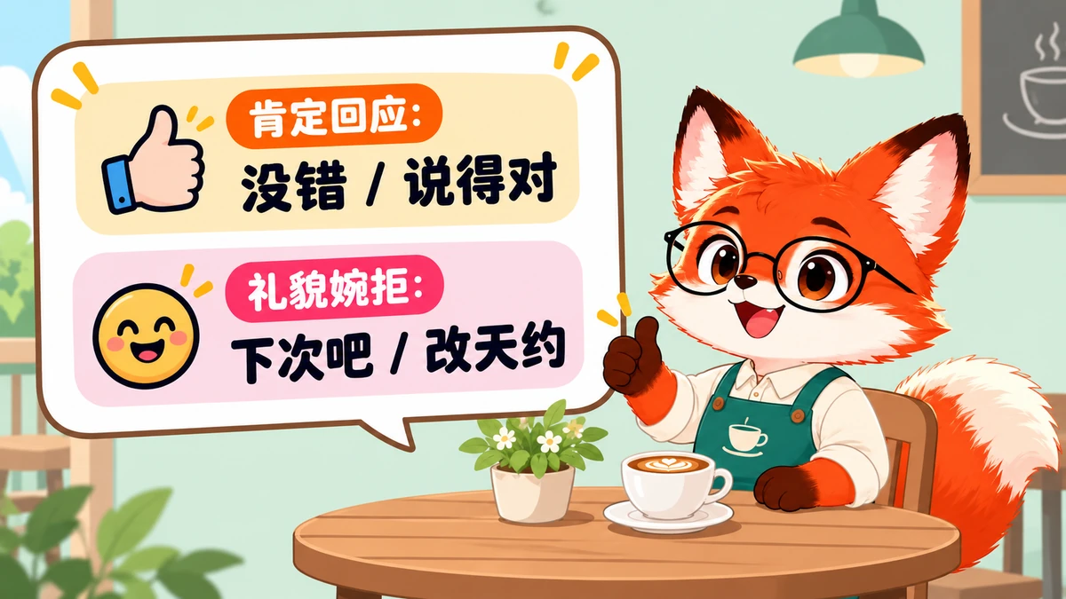 Minh họa 100 Câu Phản Xạ Đồng Tình, Khen Ngợi & Từ Chối Khéo Trong Tiếng Trung