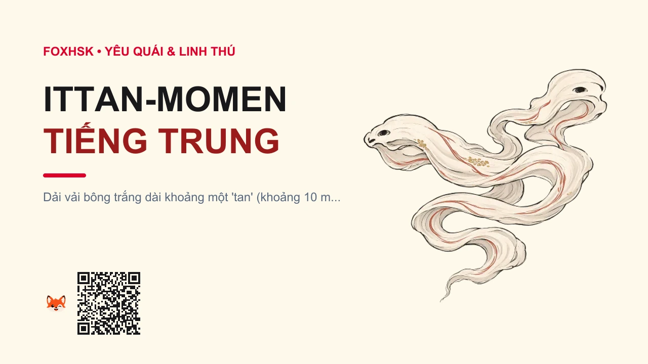 Ittan-momen Tiếng Trung Là Gì? (一反木棉 - yīfǎnmùmián) • Nguồn Gốc Dân gian Kagoshima,, Dấu Ấn Pop Culture & Phương Pháp Hóa Giải - FoxHSK
