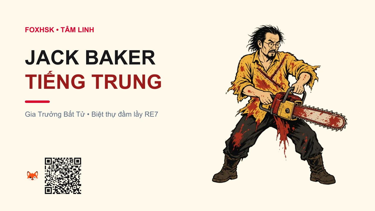 Gia Trưởng Bất Tử Jack Baker Tiếng Trung Là Gì? (杰克·贝克 - jiékè bèikè) • Nguồn Gốc Game Resident Evil 7:, Dấu Ấn Pop Culture & Phương Pháp Hóa Giải - FoxHSK